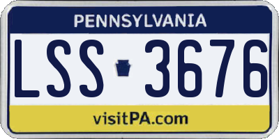 PA license plate LSS3676
