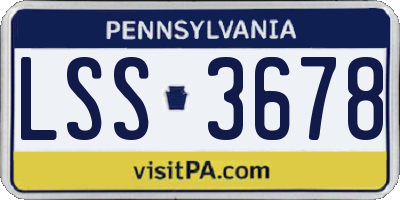 PA license plate LSS3678