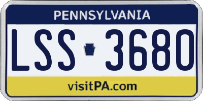 PA license plate LSS3680