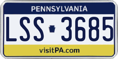 PA license plate LSS3685