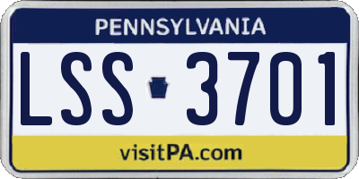 PA license plate LSS3701