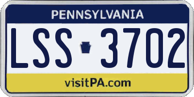 PA license plate LSS3702