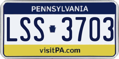 PA license plate LSS3703