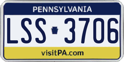 PA license plate LSS3706