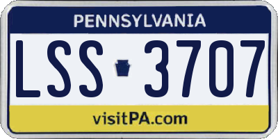 PA license plate LSS3707