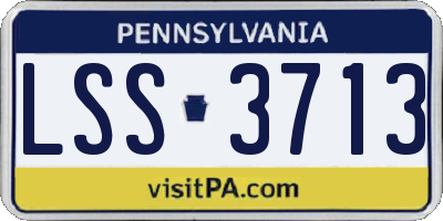PA license plate LSS3713