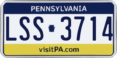 PA license plate LSS3714