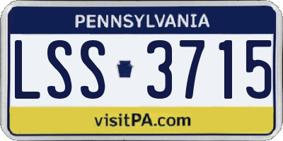 PA license plate LSS3715