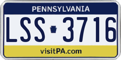 PA license plate LSS3716