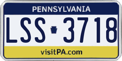 PA license plate LSS3718