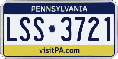 PA license plate LSS3721