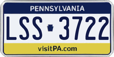 PA license plate LSS3722