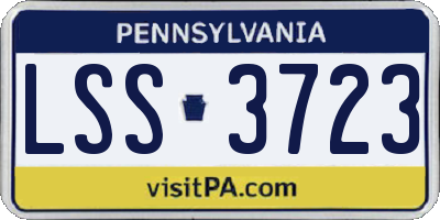 PA license plate LSS3723