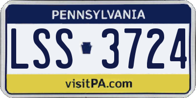 PA license plate LSS3724