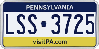 PA license plate LSS3725