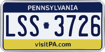 PA license plate LSS3726