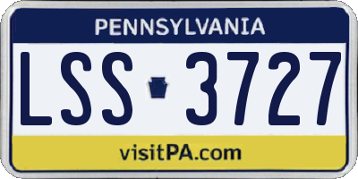 PA license plate LSS3727