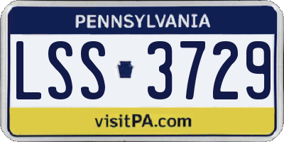 PA license plate LSS3729