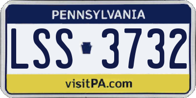 PA license plate LSS3732