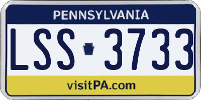 PA license plate LSS3733