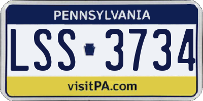 PA license plate LSS3734
