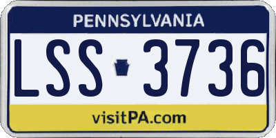 PA license plate LSS3736