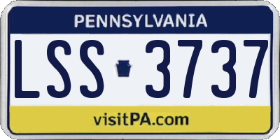 PA license plate LSS3737