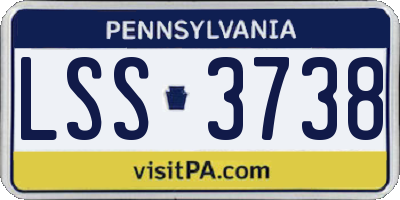 PA license plate LSS3738
