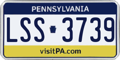 PA license plate LSS3739