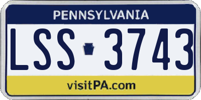 PA license plate LSS3743