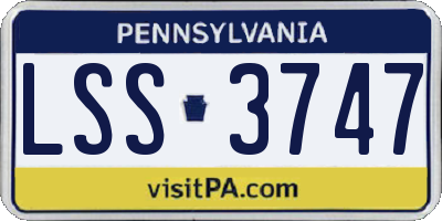 PA license plate LSS3747