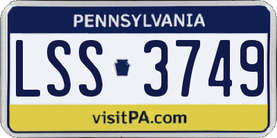 PA license plate LSS3749