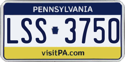 PA license plate LSS3750