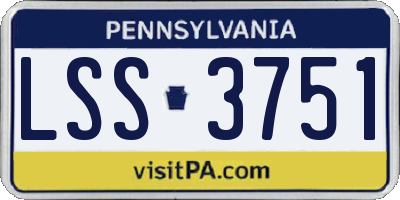 PA license plate LSS3751