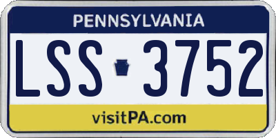 PA license plate LSS3752