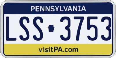 PA license plate LSS3753