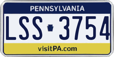 PA license plate LSS3754