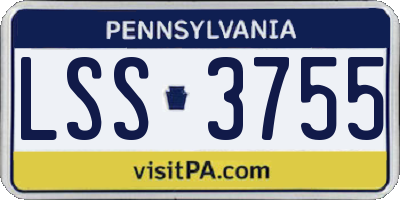 PA license plate LSS3755