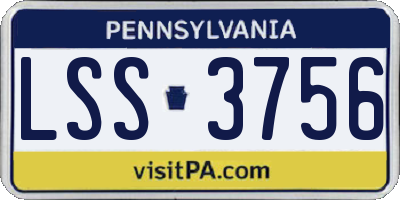 PA license plate LSS3756