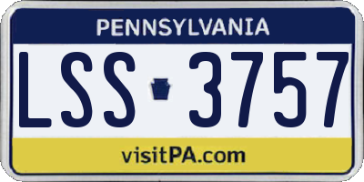 PA license plate LSS3757