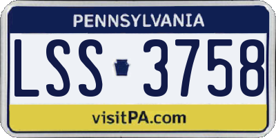 PA license plate LSS3758