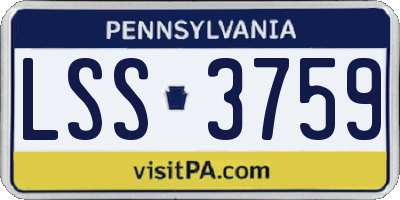 PA license plate LSS3759