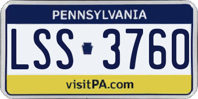 PA license plate LSS3760