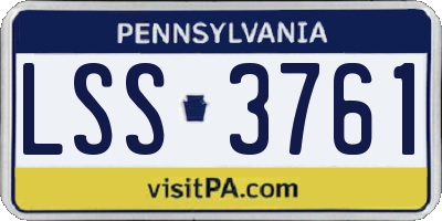 PA license plate LSS3761