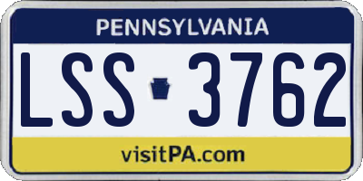 PA license plate LSS3762