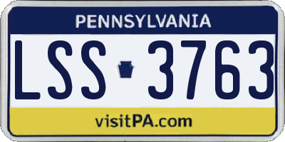PA license plate LSS3763