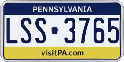 PA license plate LSS3765