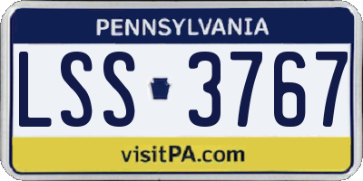PA license plate LSS3767