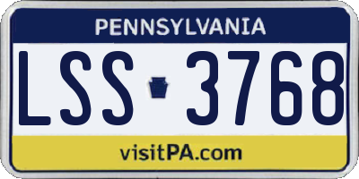 PA license plate LSS3768
