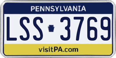 PA license plate LSS3769